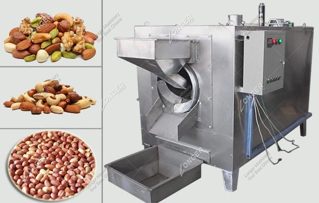 Rotary Drum Commercial Nut Roaster Machine For Almond Stainless Steel